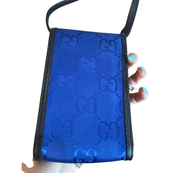 Gucci GG Off The Grid Mini Bag Blue*Unisex Phone Holder with card holder*COA - Picture 3 of 6